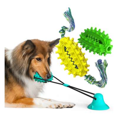 ZMaker TPR Cactus Dog Dental Chew Toys With Rope Cotton Christmas Sets For Pets Toothbrush